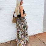 Promesa Bottoms - Skirts Smocked Floral Maxi  Skirt In Black