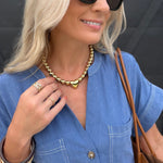 Puffy Heart Ball Chain Necklace In Gold - Infinity Raine