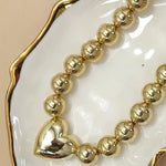Puffy Heart Ball Chain Necklace In Gold - Infinity Raine