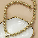 Puffy Heart Ball Chain Necklace In Gold - Infinity Raine