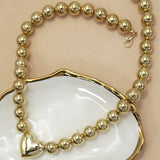 Puffy Heart Ball Chain Necklace In Gold - Infinity Raine