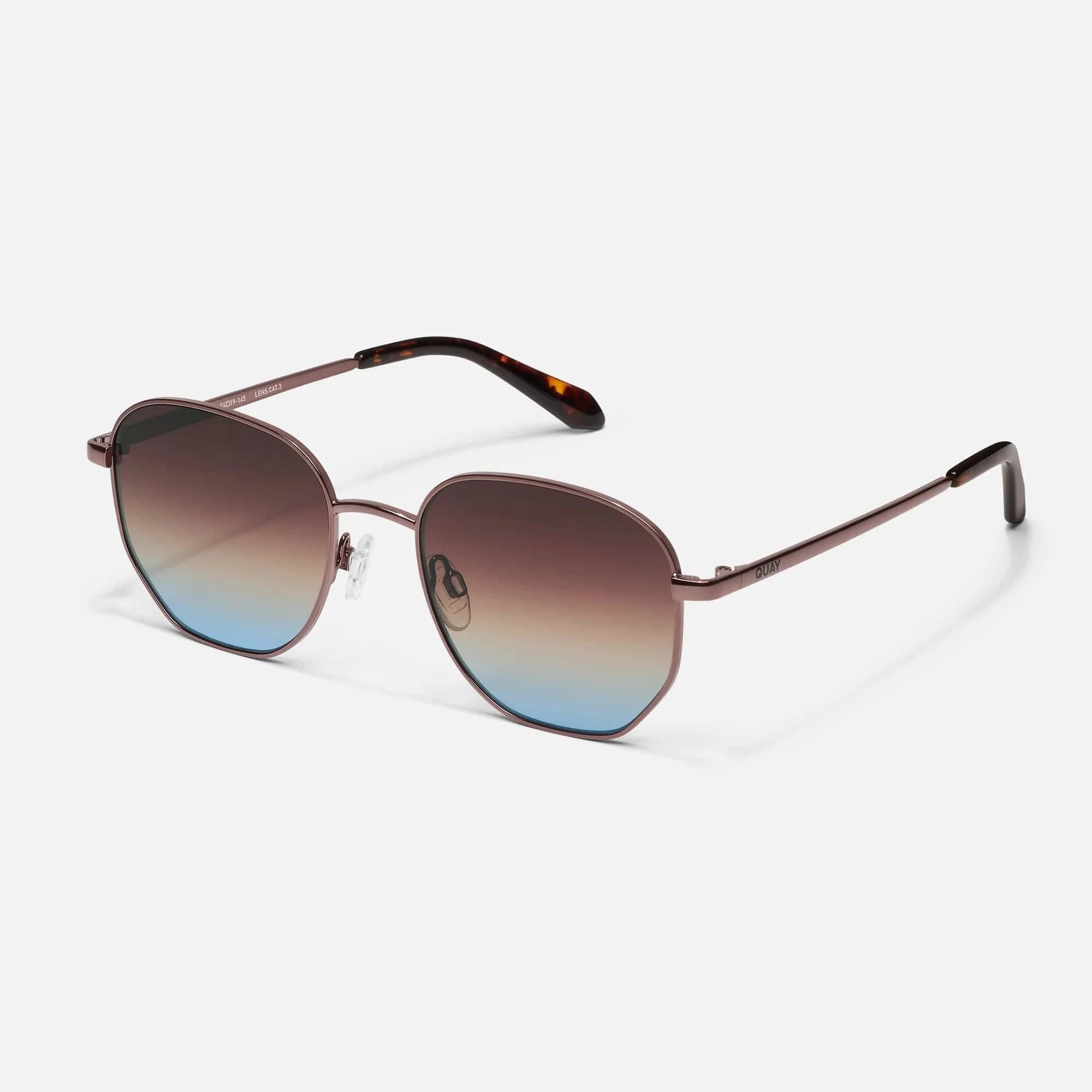 QUAY Big Time Sunnies In Chocolate Blue - Infinity Raine
