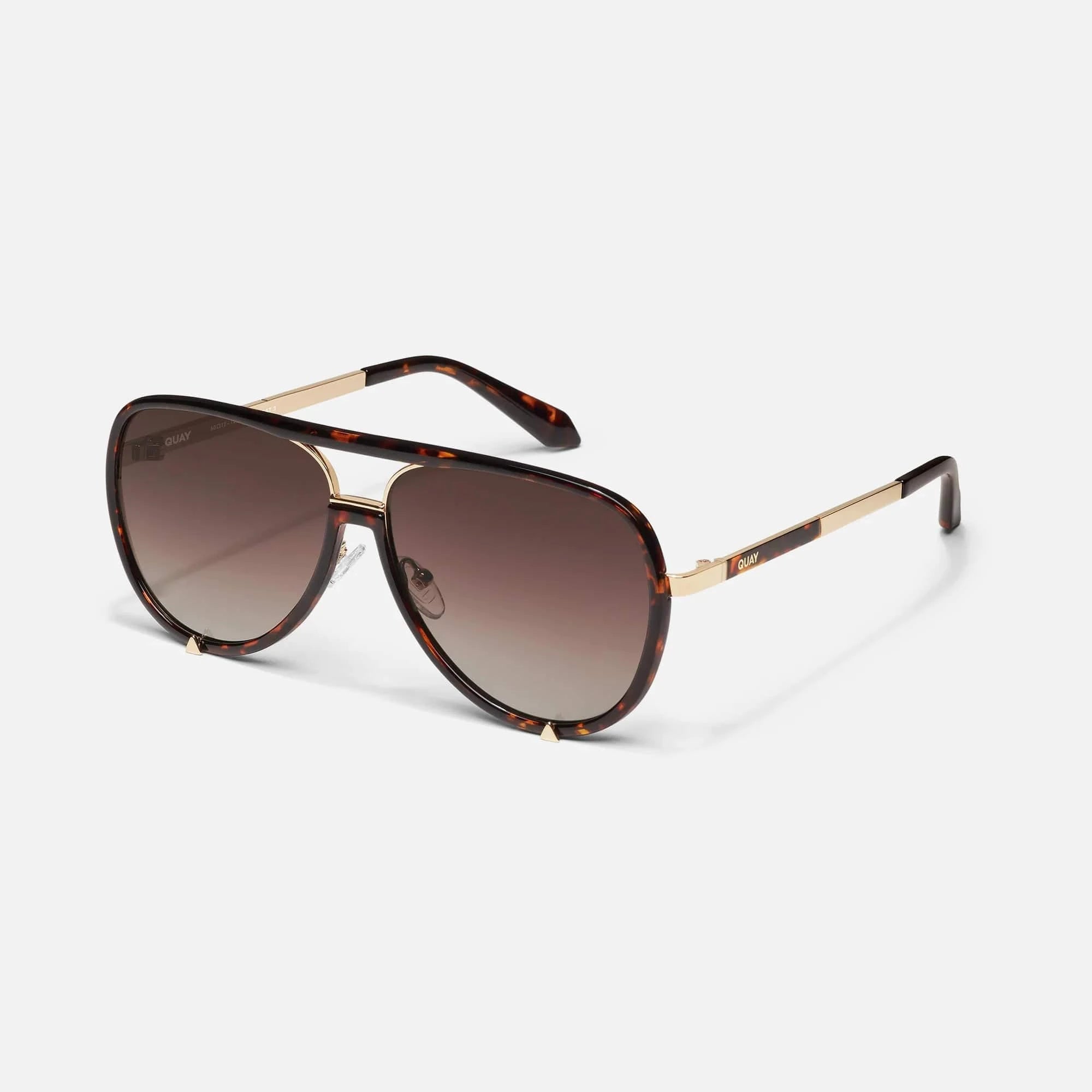 QUAY High Profile Sunnies In Dark Tort - Infinity Raine