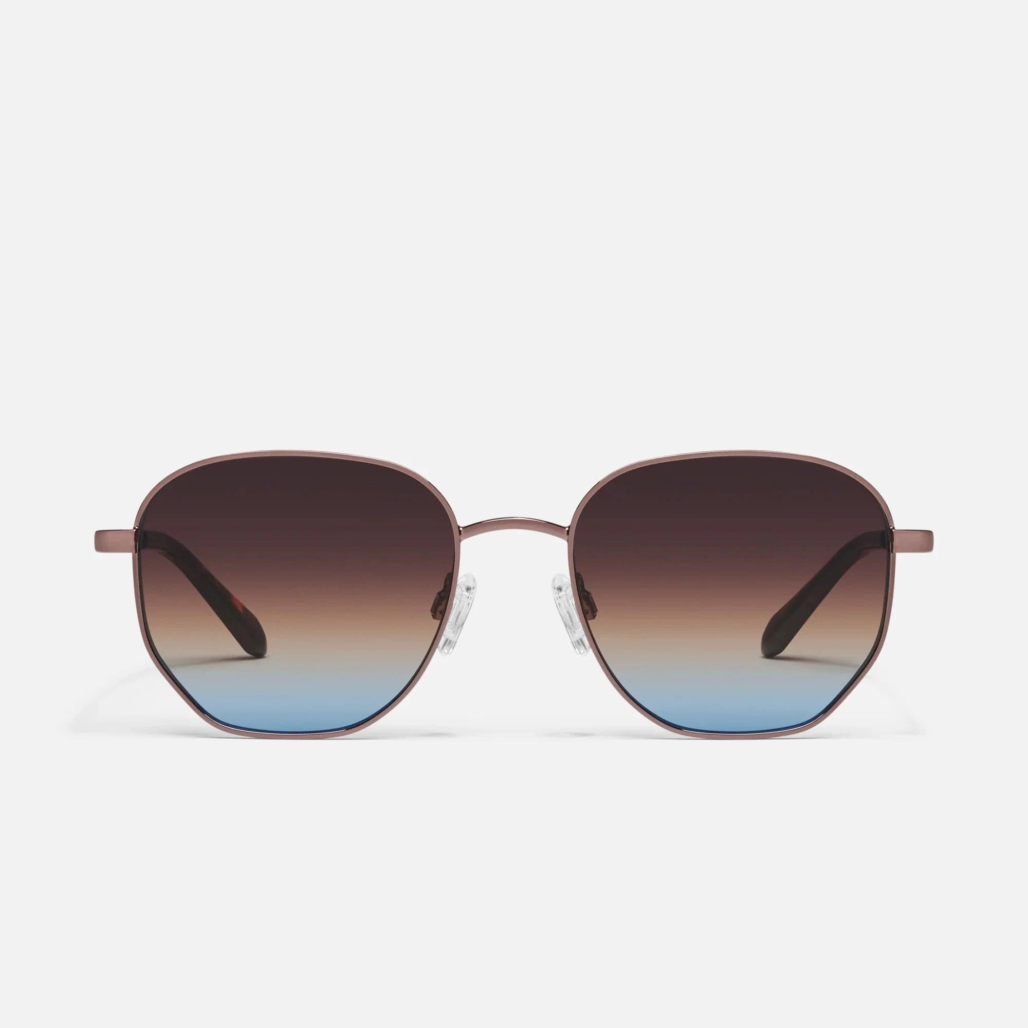 QUAY Big Time Sunnies In Chocolate Blue - Infinity Raine