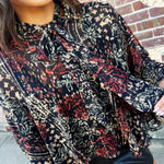 Radiant Nights Blouse In Black Multi - Infinity Raine