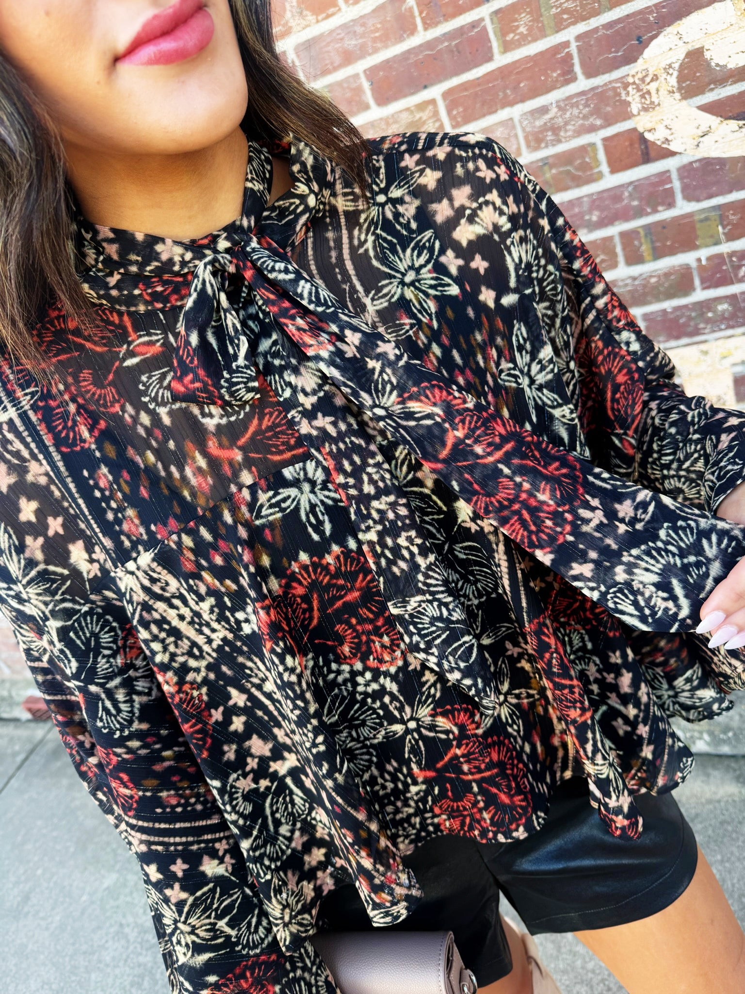 Radiant Nights Blouse In Black Multi - Infinity Raine