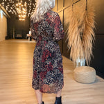 Radiant Nights Midi Dress In Black Multi - Infinity Raine