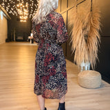 Radiant Nights Midi Dress In Black Multi - Infinity Raine