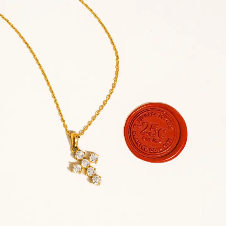 Raimon 18k Gold Cross In Yellow Gold - Infinity Raine