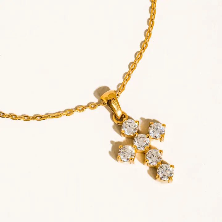 Raimon 18k Gold Cross In Yellow Gold - Infinity Raine