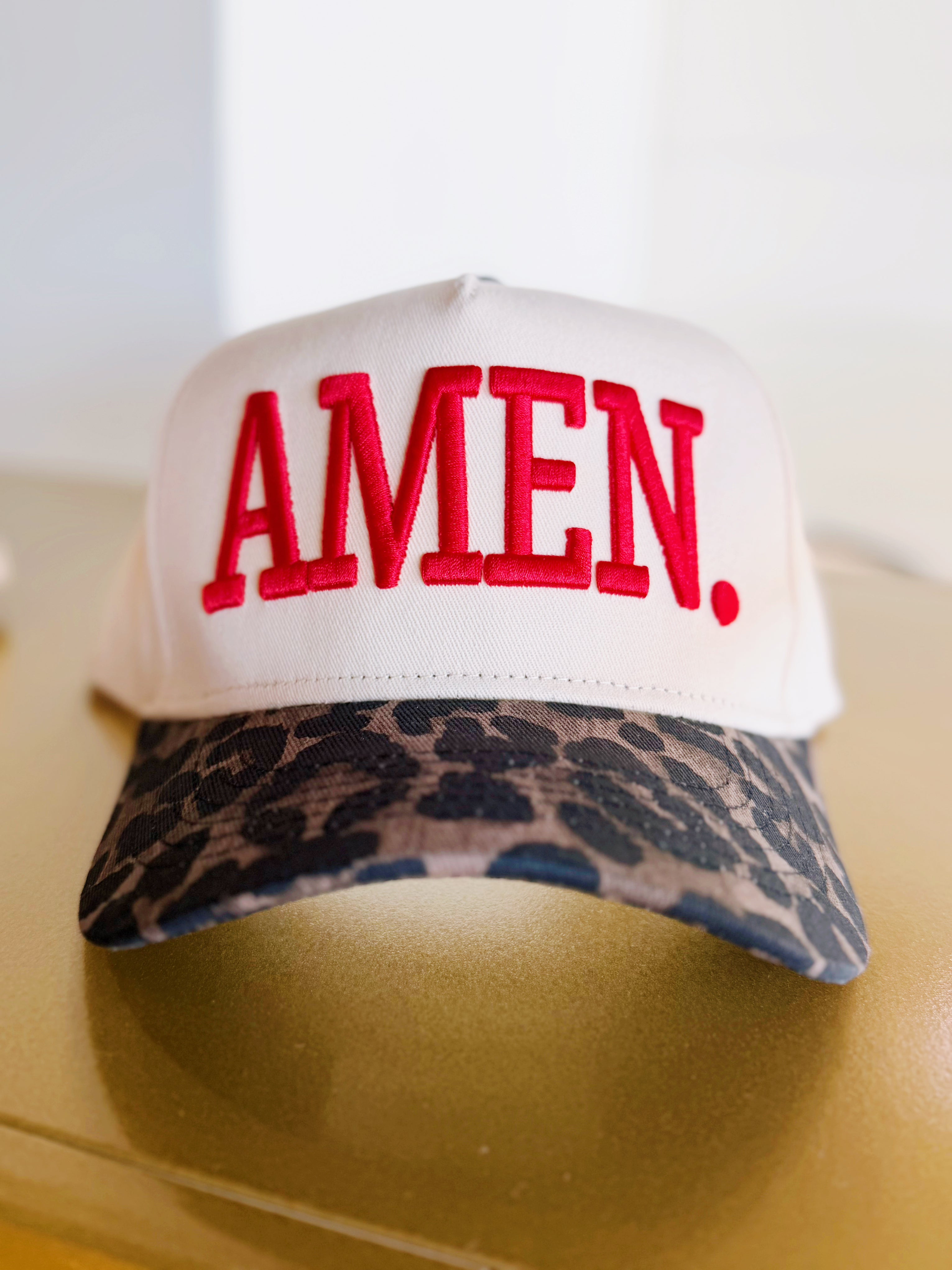 Amen Leopard Vintage Hat In Red - Infinity Raine