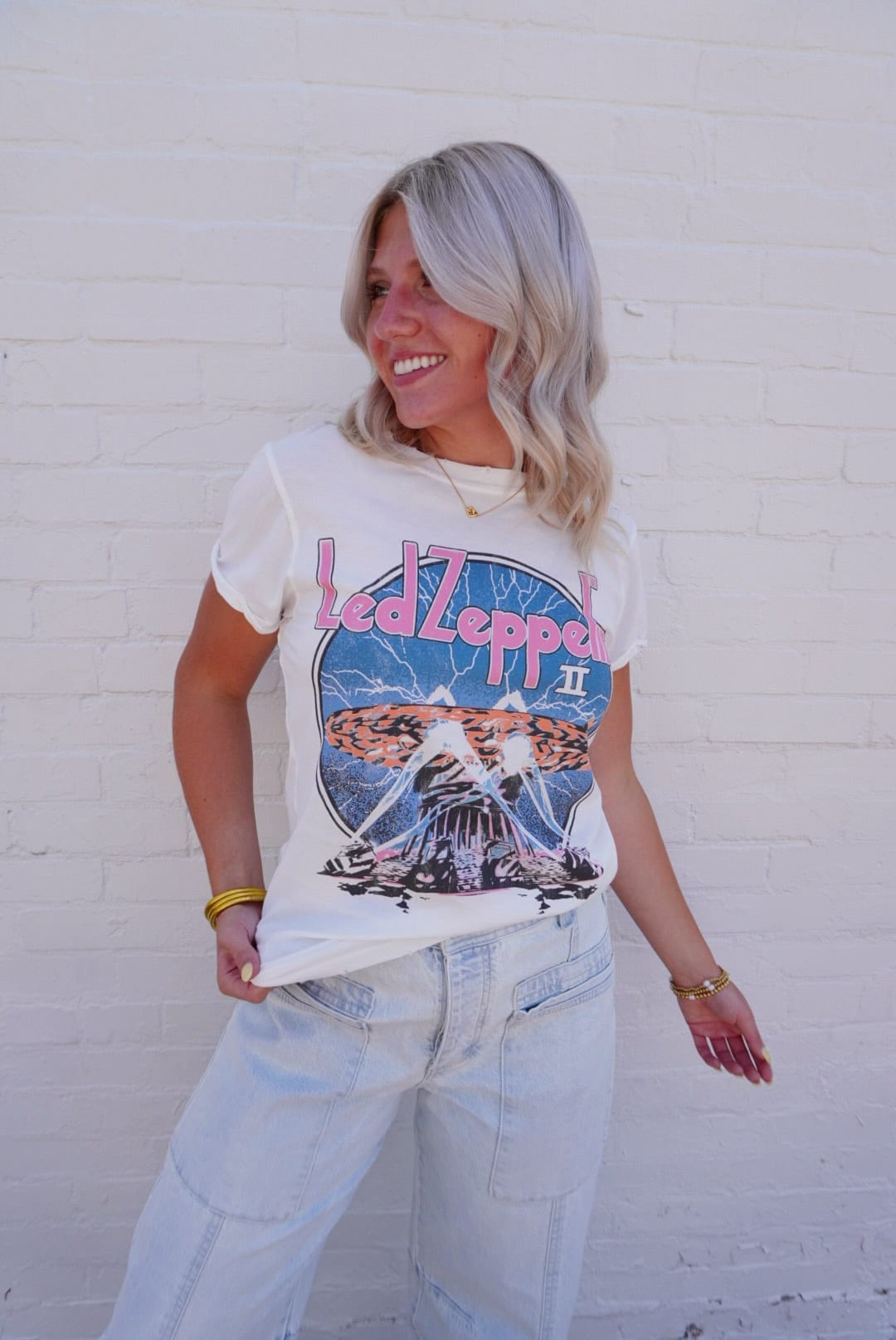 Heavy Metal Band Tee In White - Infinity Raine
