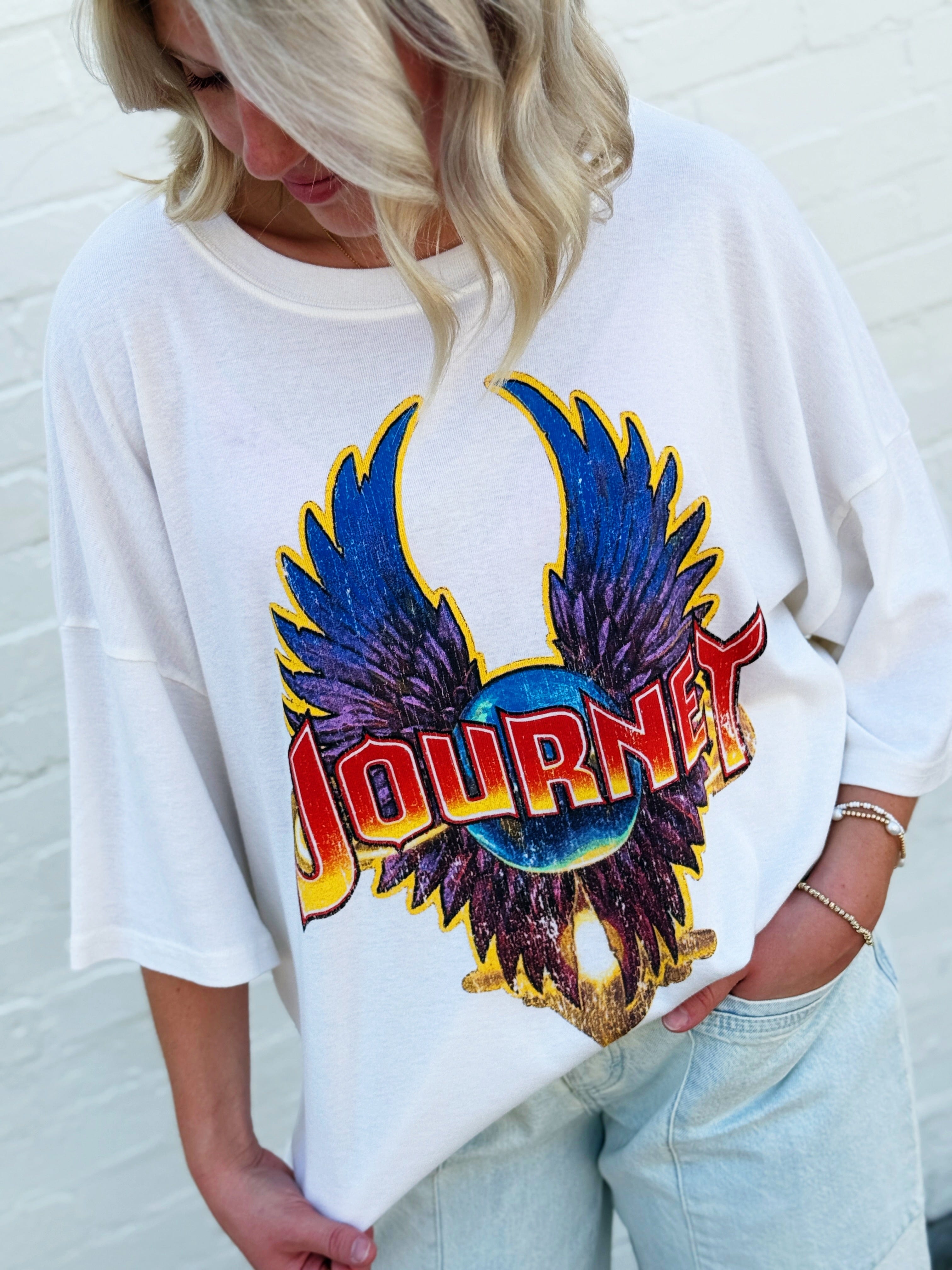 Journey Graphic Tee In Pearl - Infinity Raine