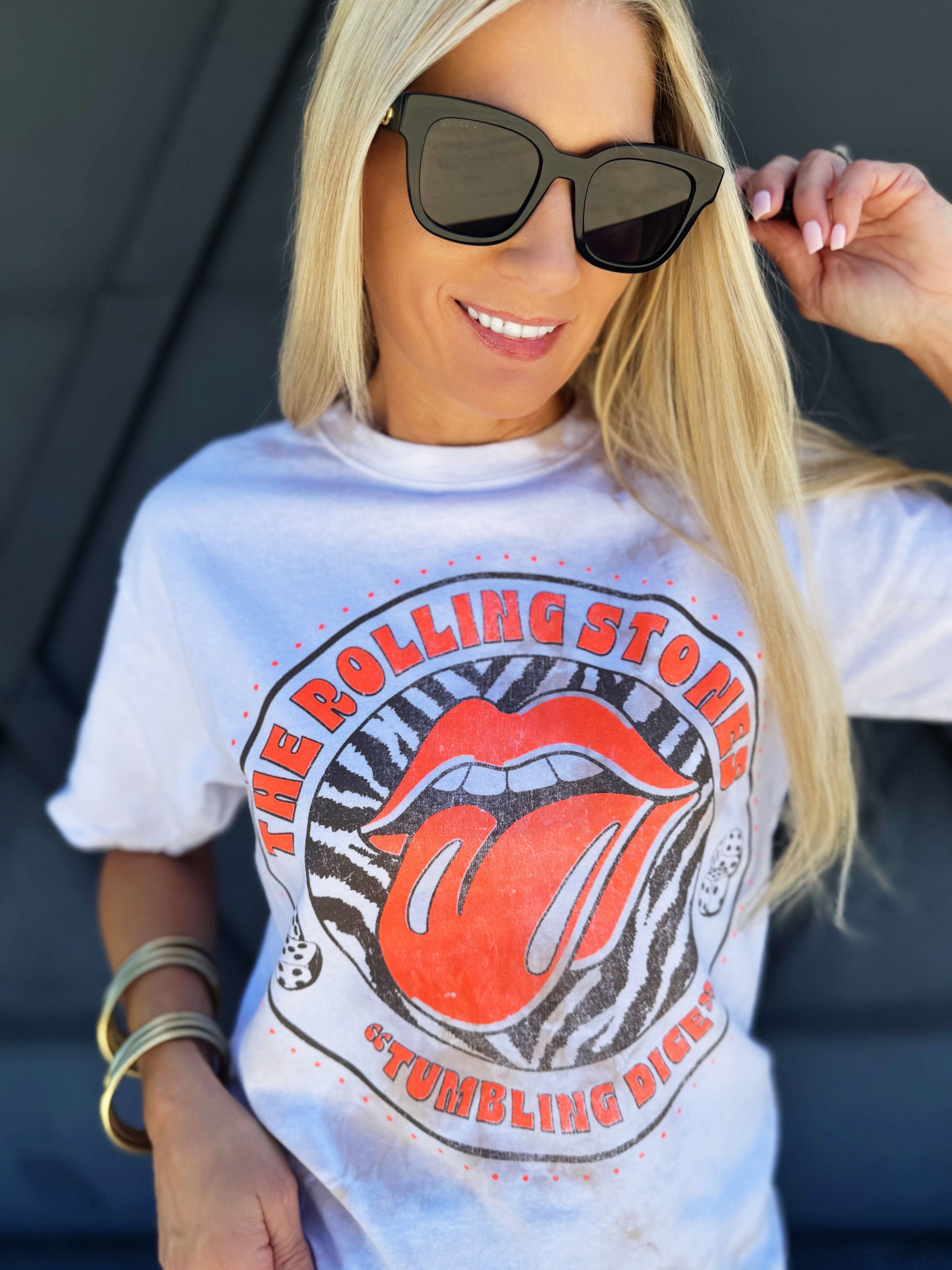 Rolling Stones Tee In Brown Tie Dye - Infinity Raine