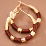 Red Enamel Hoop Earrings - Infinity Raine