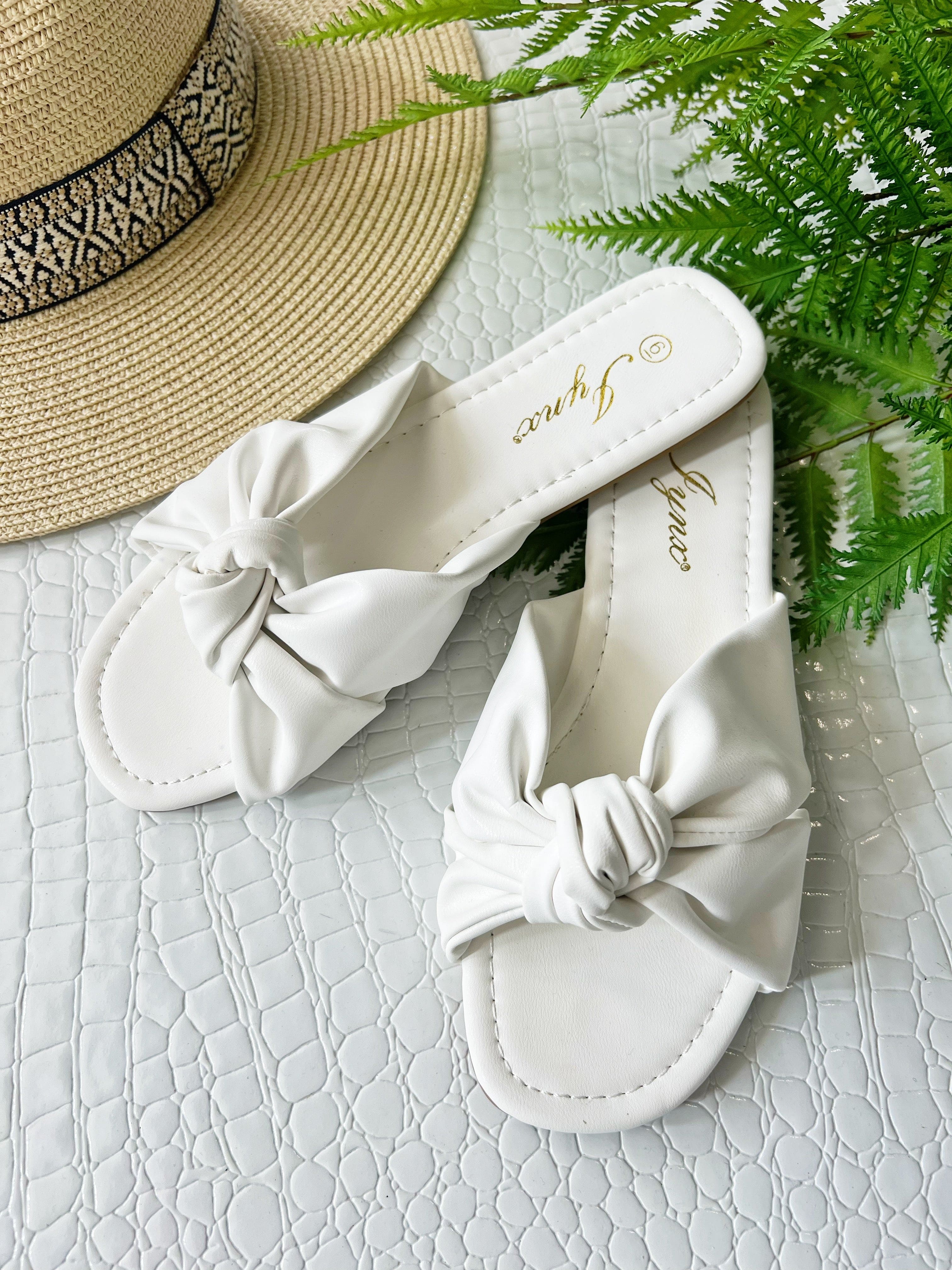 Knotted Cross Sandal-White - Infinity Raine