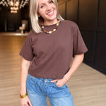 Relaxed Crop Tee In Coffee Bean - Infinity Raine