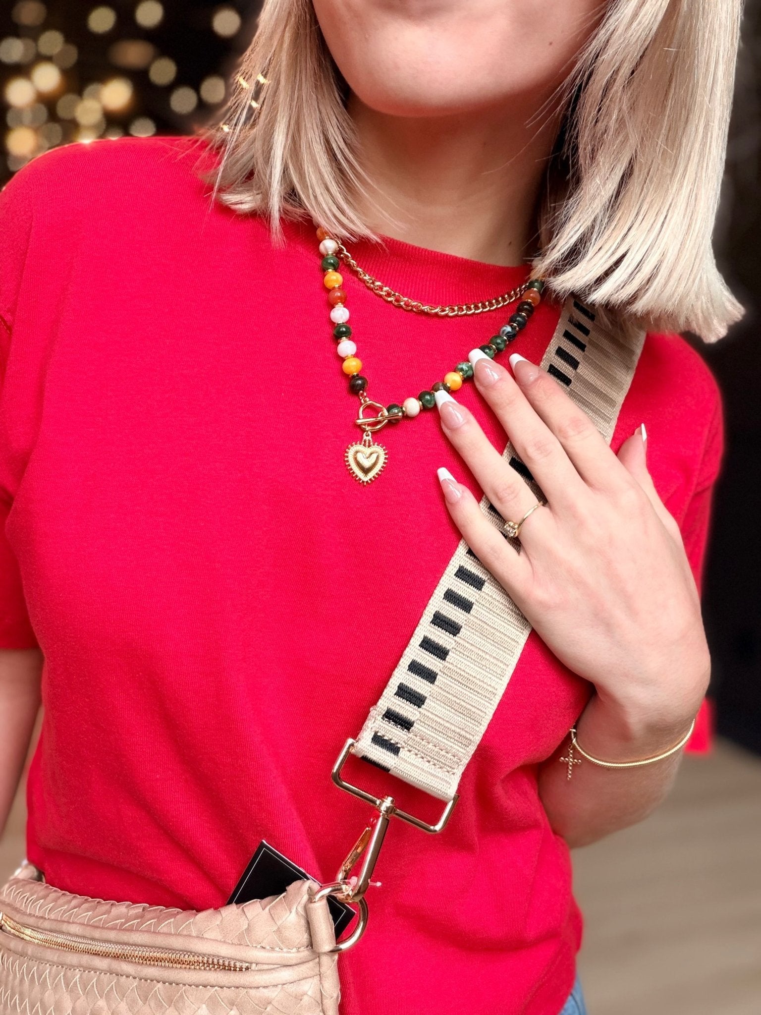 Relaxed Crop Tee In Samba Red - Infinity Raine