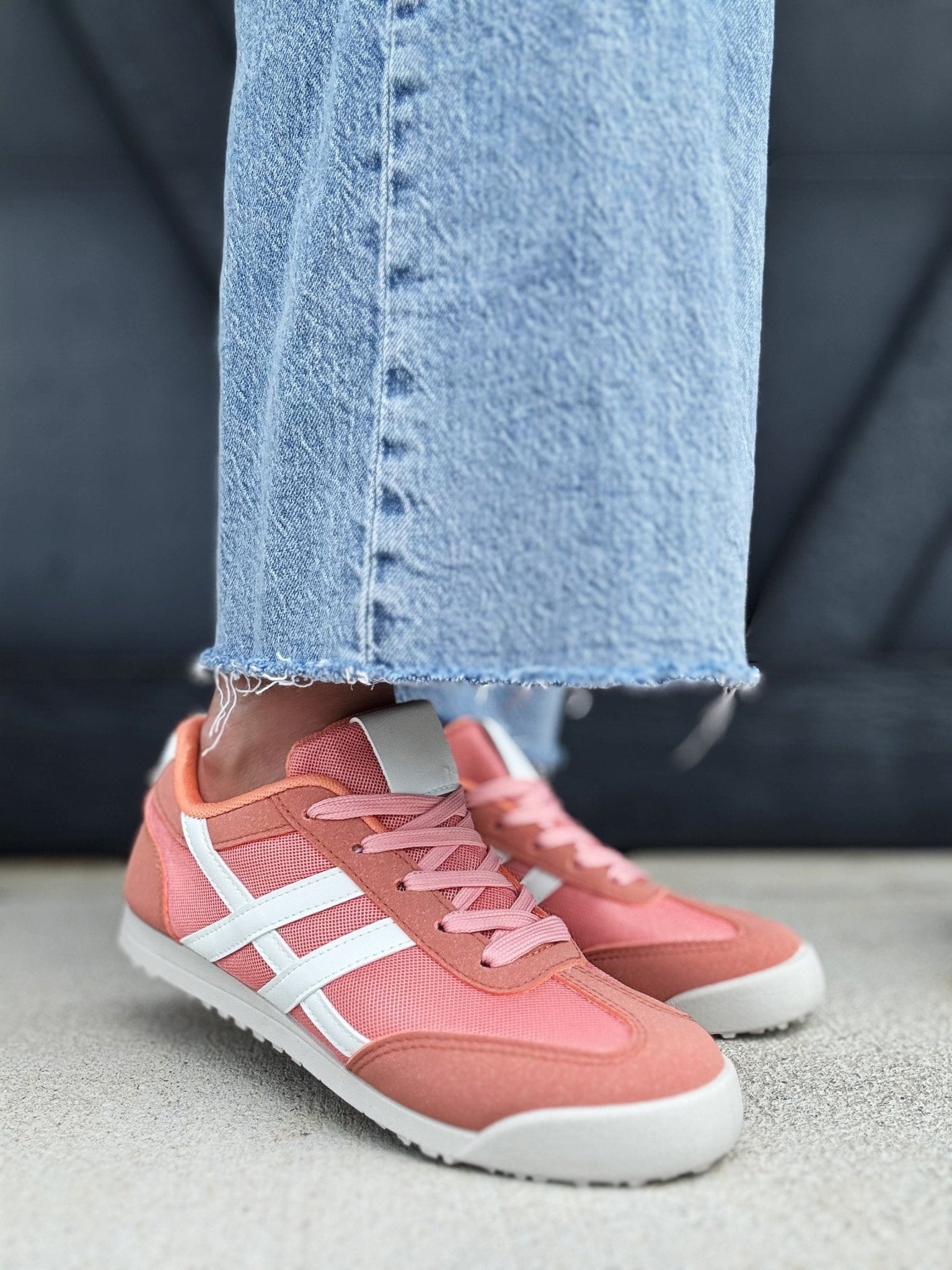 Retro Sport Sneaker In Salmon - Infinity Raine