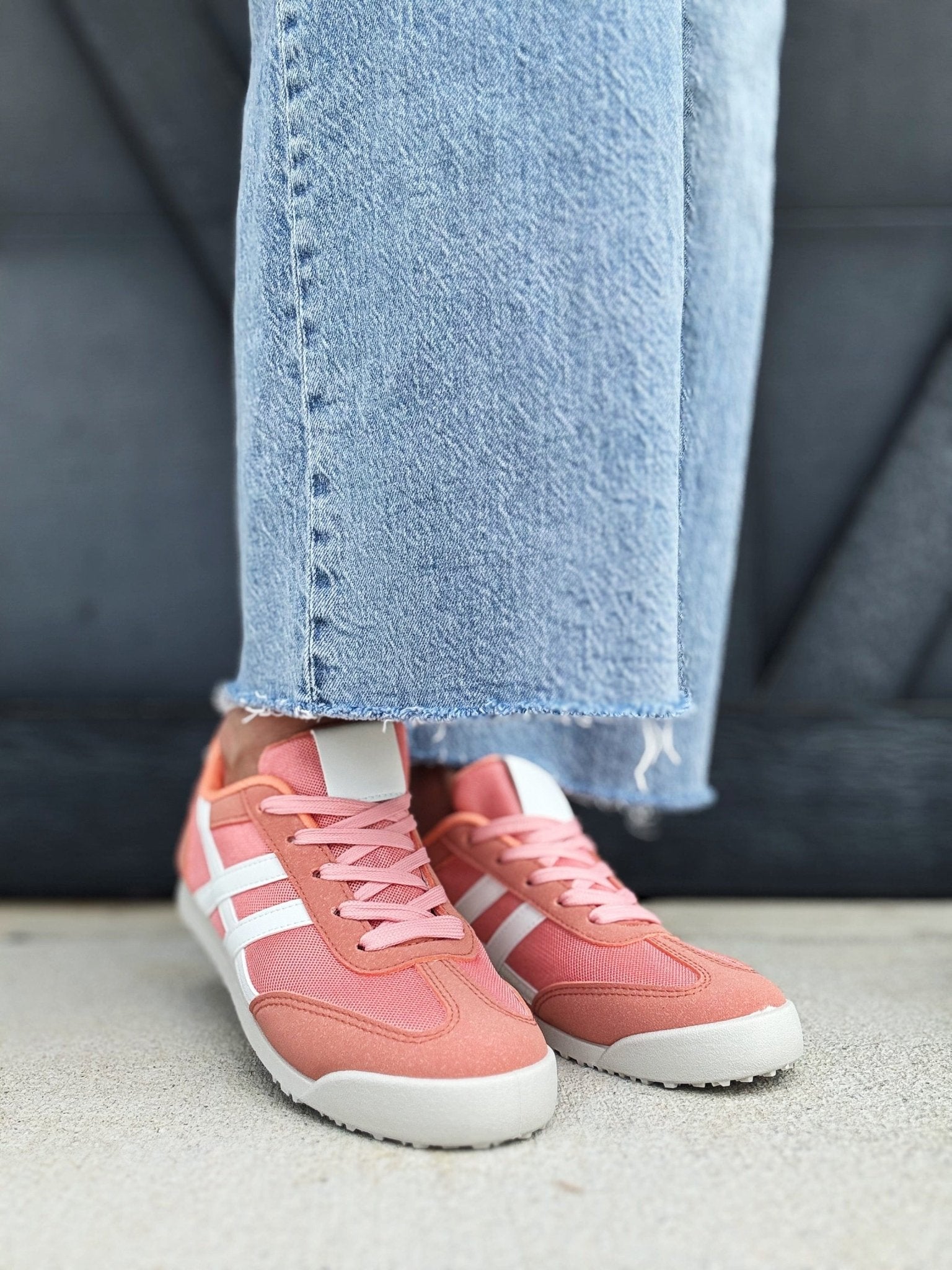 Retro Sport Sneaker In Salmon - Infinity Raine