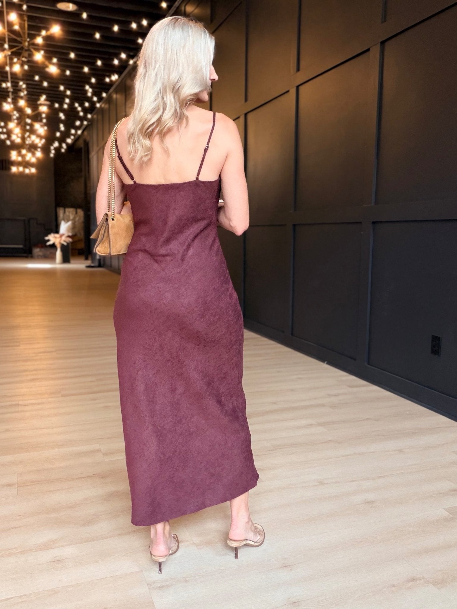Rhea Slip Dress in Eggplant - Infinity Raine
