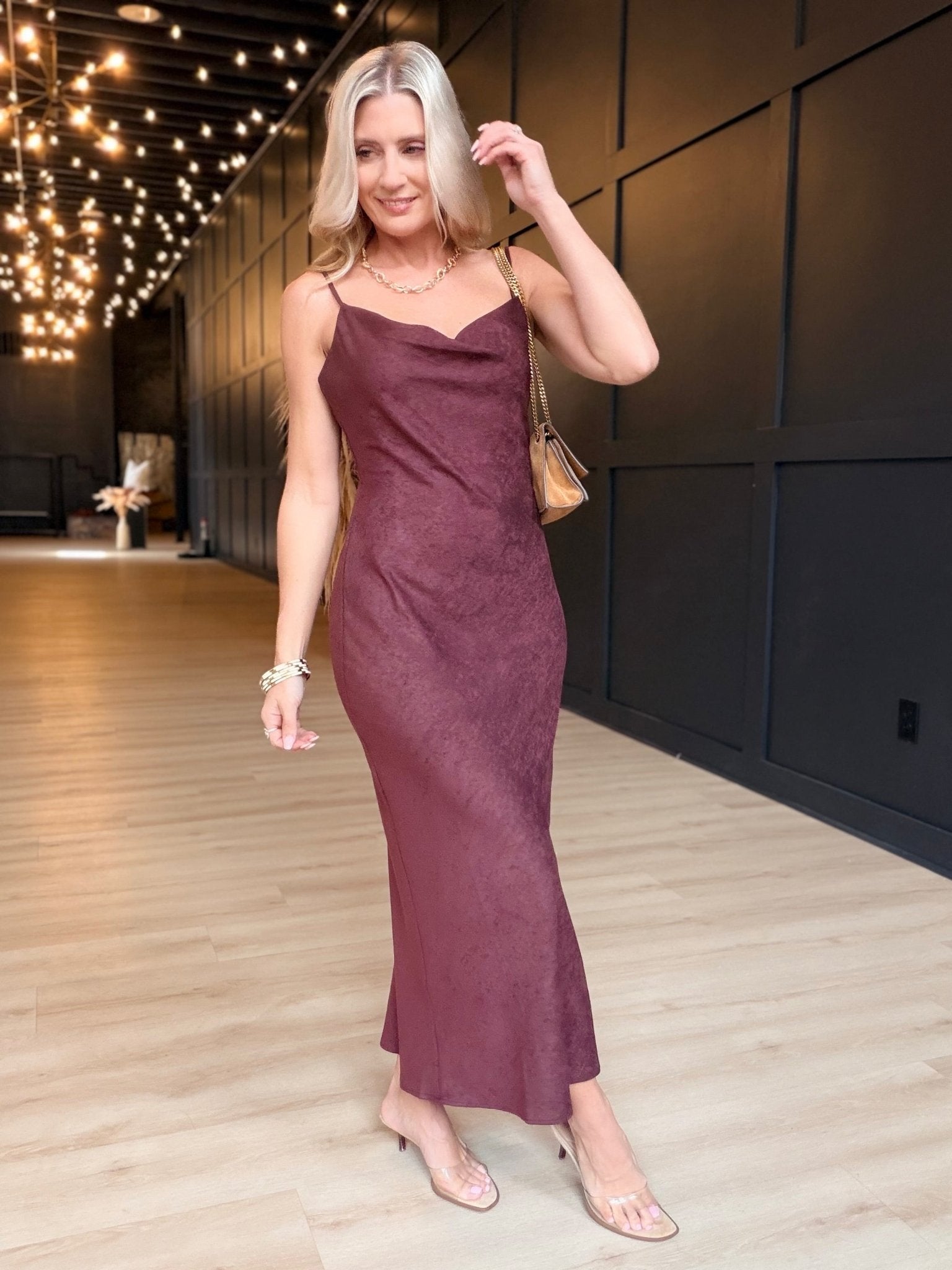 Rhea Slip Dress in Eggplant - Infinity Raine