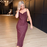 Rhea Slip Dress in Eggplant - Infinity Raine