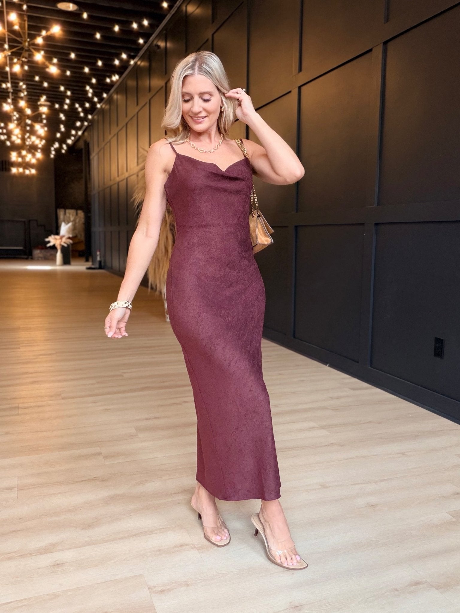 Rhea Slip Dress in Eggplant - Infinity Raine