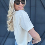 RicherPoorer Relaxed Crop Tee In Bone - Infinity Raine
