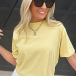 RicherPoorer Relaxed Crop Tee In Butter - Infinity Raine
