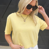 RicherPoorer Relaxed Crop Tee In Butter - Infinity Raine