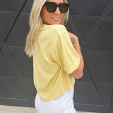 RicherPoorer Relaxed Crop Tee In Butter - Infinity Raine