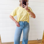 RicherPoorer Relaxed Crop Tee In Butter - Infinity Raine