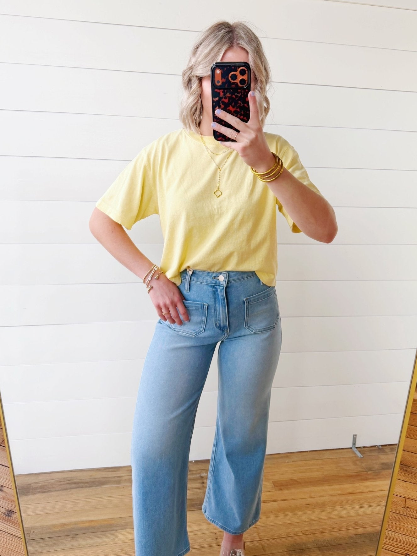 RicherPoorer Relaxed Crop Tee In Butter - Infinity Raine