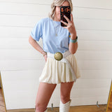 RicherPoorer Relaxed Crop Tee In Chambray Blue - Infinity Raine