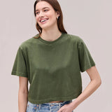 RicherPoorer Relaxed Crop Tee In Cypress - Infinity Raine