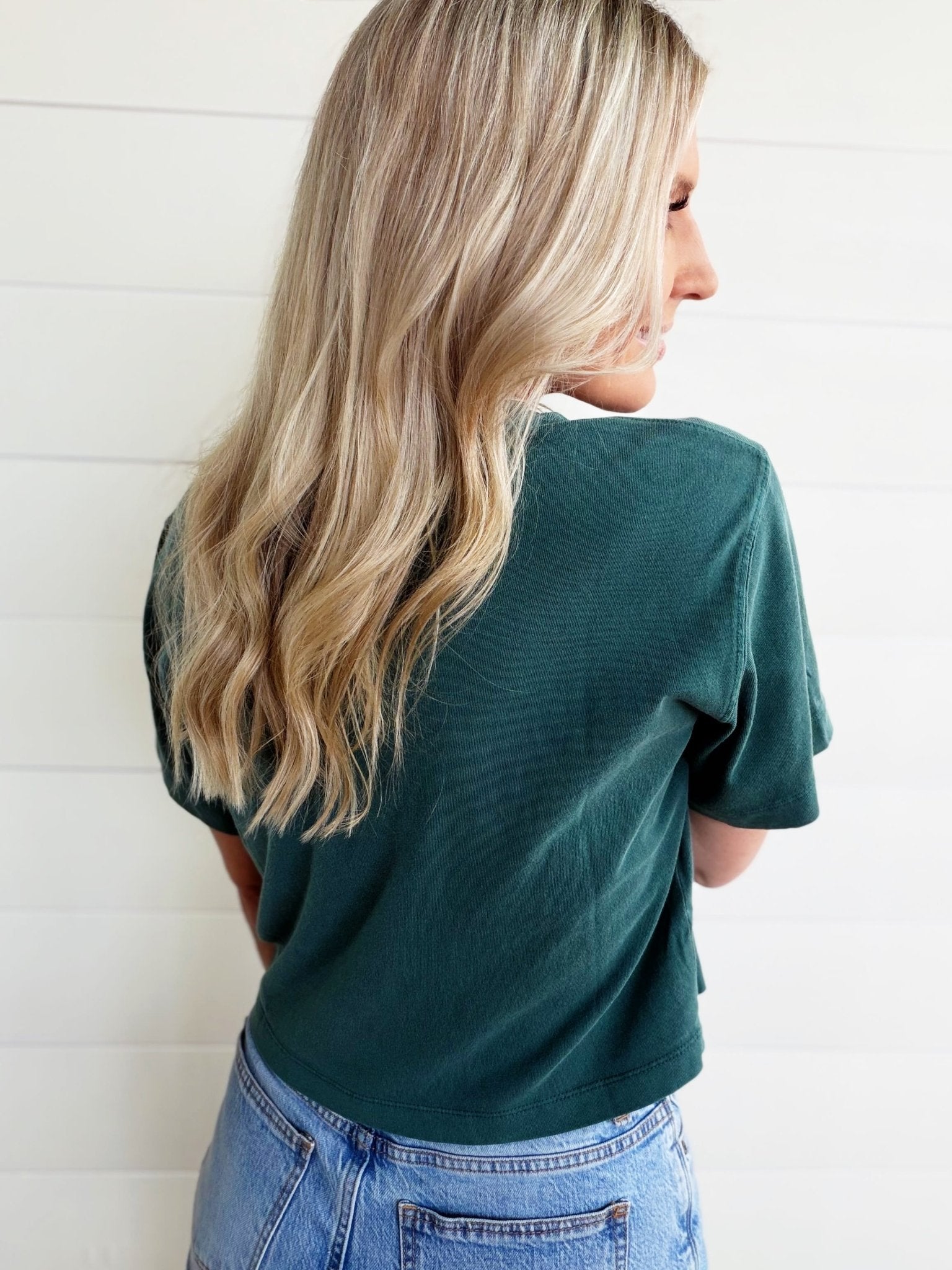 RicherPoorer Relaxed Crop Tee In Rainforest - Infinity Raine