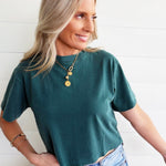 RicherPoorer Relaxed Crop Tee In Rainforest - Infinity Raine