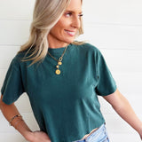 RicherPoorer Relaxed Crop Tee In Rainforest - Infinity Raine