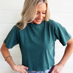 RicherPoorer Relaxed Crop Tee In Rainforest - Infinity Raine