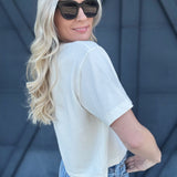 RicherPoorer Relaxed Crop Tee In Bone - Infinity Raine