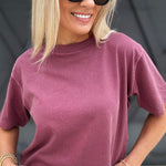 RicherPoorer Relaxed Crop Tee In Burgundy - Infinity Raine