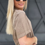 RicherPoorer Relaxed Crop Tee In Mocha - Infinity Raine