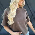 RicherPoorer Relaxed Crop Tee In Mole - Infinity Raine