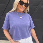 RicherPoorer Relaxed Crop Tee In Purple Pop - Infinity Raine