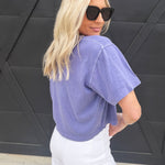 RicherPoorer Relaxed Crop Tee In Purple Pop - Infinity Raine