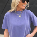 RicherPoorer Relaxed Crop Tee In Purple Pop - Infinity Raine