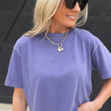 RicherPoorer Relaxed Crop Tee In Purple Pop - Infinity Raine