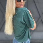 RicherPoorer Relaxed Crop Tee In Rainforest - Infinity Raine
