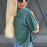 RicherPoorer Relaxed Crop Tee In Rainforest - Infinity Raine